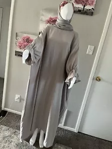 Batwing Sleeve Dress With Scarf🥰abaya,Hijab, Khimar, Niqab, Jilbab, Scarf,نقاب - Picture 1 of 5
