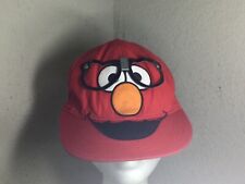 Sesame Street Elmo Wearing Glasses Ball Cap-Red-Youth Medium-EUC