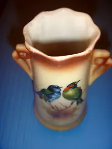 Antique Porcelain Vase with Birds Czechoslovakia 5.5" - Picture 1 of 7