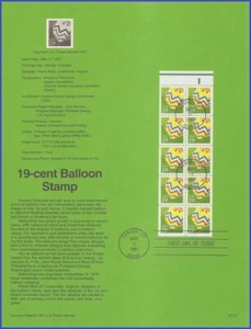 USA8 #2530a U/A SOUVENIR PAGE FDC BKLT  Hot-Air Balloon - Picture 1 of 1