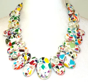 Sobral Caillou Monica Large Multicolor Beads Statement Artist Made Necklace - Picture 1 of 7