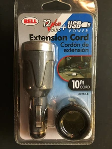 BELL  Lighter Adapter Extension Cord, 12-Volt, 10-Ft..With USB 39252-8 NEW - Picture 1 of 2
