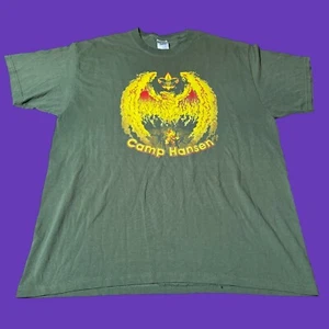Camp Hansen Marine Corps Military Vintage Y2K Jerzees grün gelb T-Shirt XL - Bild 1 von 8
