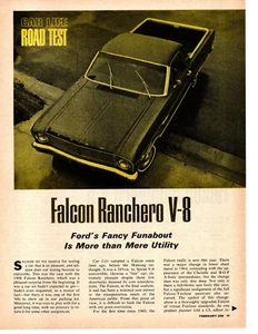 1966 FORD FALCON RANCHERO 289/225-HP ~ ORIGINAL 5-PAGE ROAD TEST / ARTICLE / AD - Picture 1 of 2