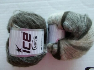 Ice Yarns Winter gebürstet Mohair/Wolle Garn, Brauntöne, Menge 2 (220 Yards pro Stück) - Bild 1 von 2