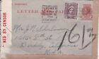 1944 Australia #191 on 2 1/2p letter card to US; Unusual! *d
