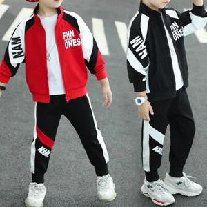 Kids Boys Tracksuit Stylish Sportswear Sport Jacket With Sweatpants Fashion - Picture 1 of 35