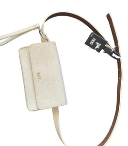 Original DKNY Wendegürtel Gürteltasche Bauchtasche weiß/off L/XFaux Leather Wristlet - Bild 1 von 5