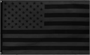 All Black No Quarter United States American Flag Stars & Stripes 3x5 Poly New - Picture 1 of 2