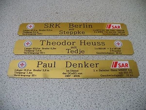 Namensschild mit Daten für Modellständer  -  Seenot-Rettungskreuzer  nach Wahl - Bild 1 von 12