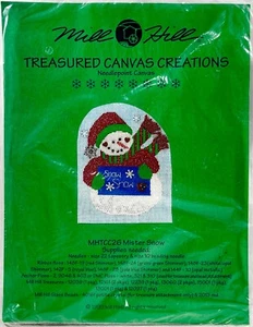 NEW 1999 Mill Hill Mister Snow MHTCC26 Needlepoint Canvas Snowman Vintage 16249 - Picture 1 of 8