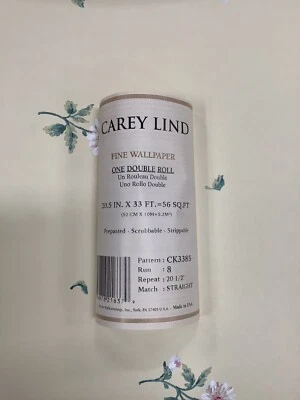 Lote de 8 rollos dobles de papel tapiz CAREY LIND CK3385 bronceado prepasado abstracto años 90 de colección Foto 1 de 3