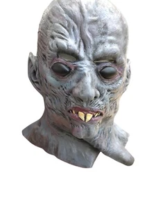 GRAY ZOMBIE MASK WITH BLINKING EYES. LATEX . ADULT SIZE. - Picture 1 of 2
