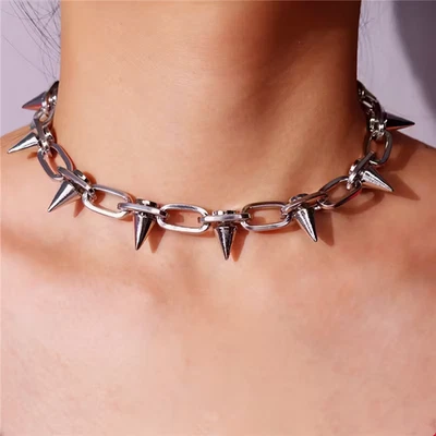 Gargantilla collar cadena punk gótico collar cadena punk joyería Foto 1 de 4