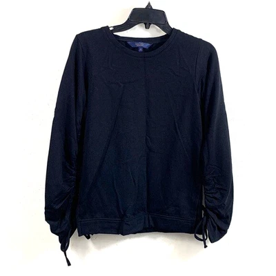 Sudadera Rachel Roy Liya Cómoda Acogedora Para Mujer Talla S Negra Forrada de Vellón Acanalada Foto 1 de 4