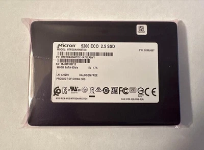  Micron MTFDDAK960TDC-1AT1ZABYY 5200 ECO 960GB SATA 6Gb/s 2.5" SSD MTFDDAK960TDC - Image 1 of 2