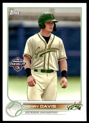 2022 Topps Pro Debut #PD-139 Henry Davis Greensboro Grasshoppers Baseball - Image 1 of 2