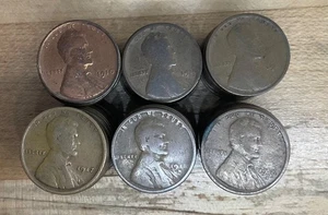 LINCOLN TEEN WHEAT CENT LOT = 1909-1919 GEMISCHT = 110 MÜNZEN ZIRKULIERT - Bild 1 von 5