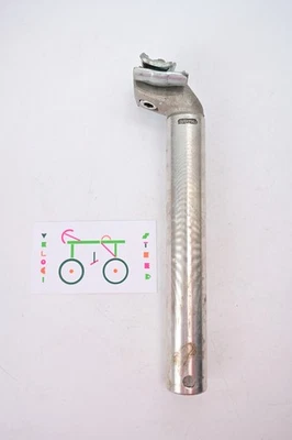 Tija de sillín de aluminio para bicicleta de carretera Sugino SP-K de colección años 80 Japón 26,6 x 200 mm plateada Foto 1 de 4