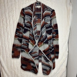 Lucky Brand Aztec Southwest Desert Sunset Knit Cardigan Sweater Womens Small S - Picture 1 of 8