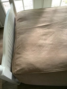 Lenzuolo con angoli Pottery Barn Luxe camoscio marrone misura doppia bella forma - Foto 1 di 9