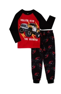 Wonder Nation Kids Boys Monster Trucks Glow In Dark Pajama Set Size M 8 NWT - Picture 1 of 5