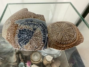Matched Pair of Bellarmine Fragments, Floral Cobalt Splash - Picture 1 of 3