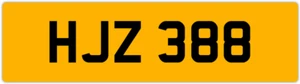 HJZ 388 H 3x3 DATELESS PRIVATE NUMBER PLATE HAN HANNAH HAZEL HARRY HARVE HOL HAZ - Picture 1 of 1