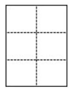 Laser Cut Sheet Paper, 20lb White, 8.5" x 11", Perfed in 6 Sections - 500 Sheets - Picture 1 of 1