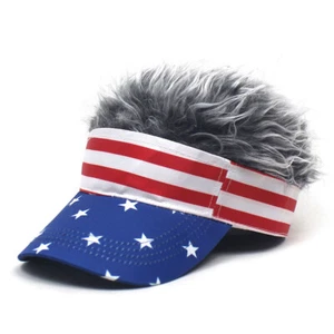 Baseball Golf Hat Sun Visor Wig Hat With Fake Flair Hair Outdoor Sports Cap - Picture 1 of 10