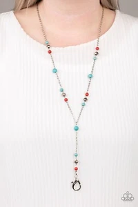 Paparazzi Sandstone Savannahs - Multi - Lanyard - Necklace & Earrings - Picture 1 of 1