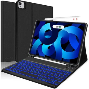 For iPad Air 5th 4th gen Pro 11" Backlit Keyboard Smart Cover TPU Case Pen Slot - Picture 1 of 40