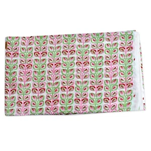 Indian 10 Yard leaf Hand Block Print Cotton Fabric Natural Color Running fabri - Picture 1 of 5