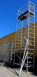 Aluminium Mobile Scaffold Tower F56-3 Platform Ht 4.9m Overall Ht 6m - Picture 1 of 8