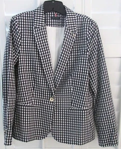 Tommy Hilfiger (nuovo senza etichette) blazer donna Seersucker Gingham a quadri taglia 12 - Foto 1 di 8