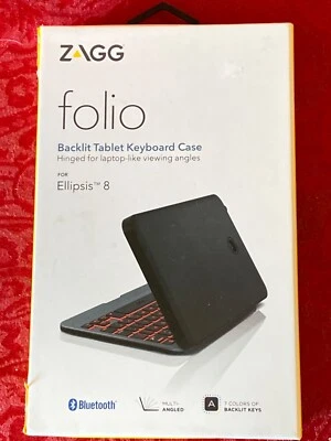 ZAGG Folio Case Backlit Keyboard for Verizon Ellipsis 8" HD Tablet - Black - Image 1 of 4
