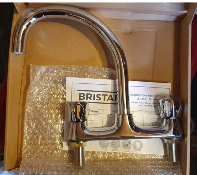 Bristan Club Deck Sink Mixer Chrome,  Metal Heads VAC2 DSM C MT - Image 1 of 3