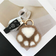 9CM Real Mink Fur Claw Paw Pom Pom Ball Car Phone Bag charm Keychain Pendant