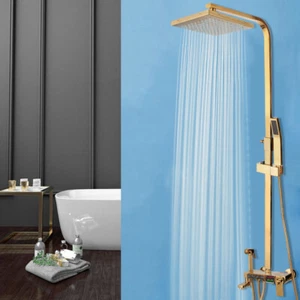 Termostati bagno oro rotondo soffione doccia e spruzzatore manuale set doccia unità - Foto 1 di 12