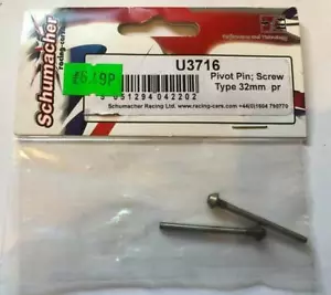 SCHUMACHER RACING U3715 PIVOT PIN SCREW TYPE 25MM PAIR FOR 1:10 RC CAR SPARE - Picture 1 of 1