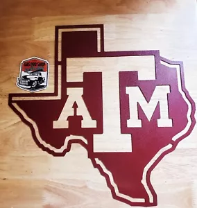 Texas A&M logo metallo arte da parete taglio al plasma arredamento casa idea regalo college calcio - Foto 1 di 1