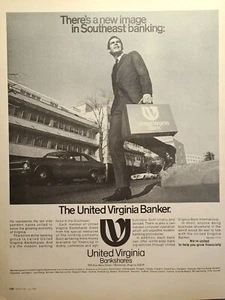 Anuncio impreso vintage de United Virginia Bankahares Richmond Southern Banker Man 1969 - Imagen 1 de 4