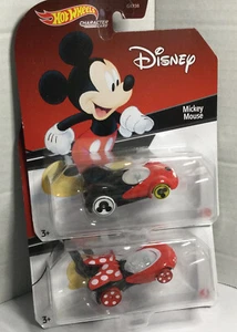 Hot Wheels Lot Of 2 Character Cars Disney Mickey / Minnie Cars - Picture 1 of 7