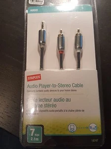 NUOVO Staples Lettore Audio a Stereo Cavo 7 Piedi 18747 #379 - Foto 1 di 3