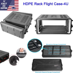 4U Rack Case  w/Microphone Compartment Watertight Dust-proof 4 Space Shock Rack - Picture 1 of 7
