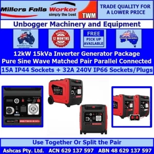 Millers Falls Inverter Generator Parallel Package 12kW 15kVA Sine Wave Silenced - Picture 1 of 13