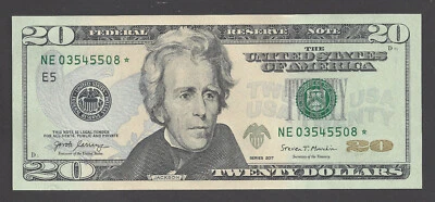 $20 STAR FEDERAL RESERVE NOTE 2017 RICHMOND (NE03545508*), UNC  - Image 1 of 2