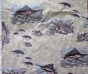 OOP Hoffman Baumwollstoff TL Kelly Designs Schwertfisch Blauflosse Thunfisch BTY - Bild 1 von 6