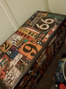 Vintage Storage Bench Retro Velvet Ottoman Footstool Fabric Stool Large Toy Box - Picture 1 of 9