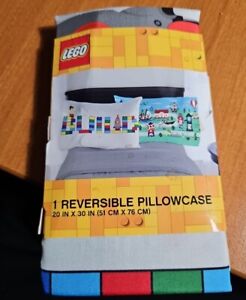 Lego Reversible Pillowcase kids boys bedding *one pillowcase* new 20" x 30" 